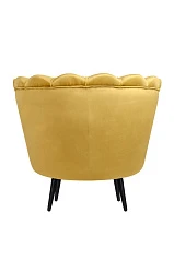 Низкое кресло ракушка Pearl Yellow на черных ножках