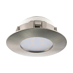 купить стильные 95819 Светодиодный встраиваемый светильник PINEDA, 1х4,9W(LED), ?78, IP44, пластик, никель матовый в интернет-магазине