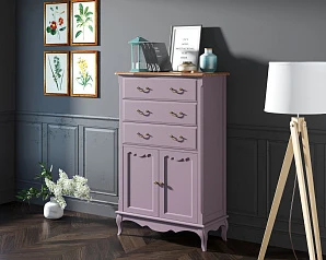 фото Комод Leontina Lavanda три ящика две дверки арт ST9354L