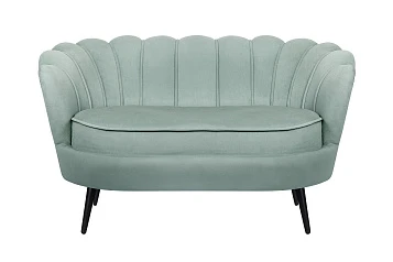 Диван ракушка Pearl Double Green на черных ножках