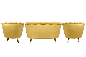 Комплект кресел и дивана ракушка Pearl Double Yellow