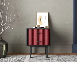 Тумбочка с двумя ящиками "Emerson" арт EM16/red/L в интернет-магазине