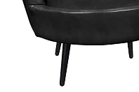 Низкое кресло ракушка Pearl Black V2 на черных ножках