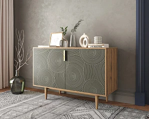 Комод с двумя дверками "Line" R18/browngrey в интерьере