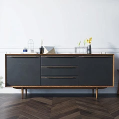 купить красивый Комод "Brun Black" с тремя ящиками и дверками арт BR-03/Black в интернет-магазине