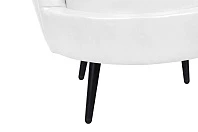 Низкое кресло ракушка Pearl White на черных ножках