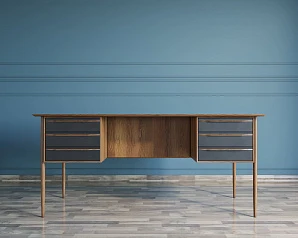 заказать Рабочий письменный стол"Bruni Black" с ящиками арт BR47Black в интернет-магазине