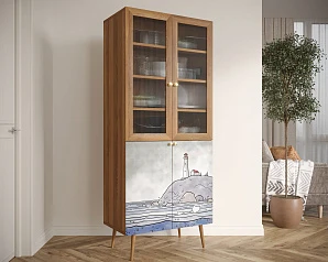 Буфет "Berber" малый  арт BB30/Print_51