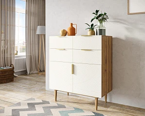 Большой комод с четырьмя ящиками и дверками "Line" LN17/GR1/beige на заказ в интернет-магазине