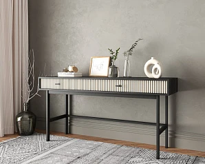 Консоль с двумя ящиками "Emerson" арт EM22/milky/L на заказ