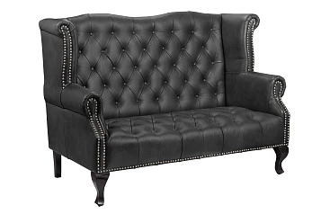 красивый Кожаный дизайнерский диван лофт Royal Sofa Black