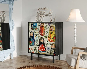 стильные Комод на восемь ящиков "Emerson" Матрешки арт EM20/Art04