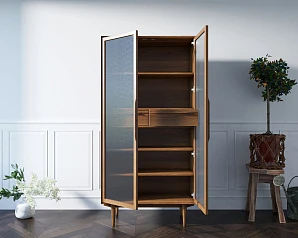 купить Буфет "Bruni" высокий с витражными стеклами арт BR51 в интернет-магазине