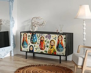 купить Комод две дверки и три ящика "Emerson" Матрешки арт EM08/Art04