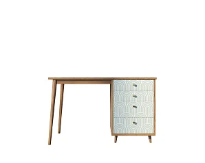 Стол рабочий "Berber" принт 34 с одной тумбой арт BB31/Print_34 в интернет-магазине