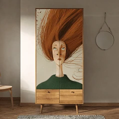 Шкаф двухстворчатый "Berber Art Рыжая девушка" арт BB16/Art1