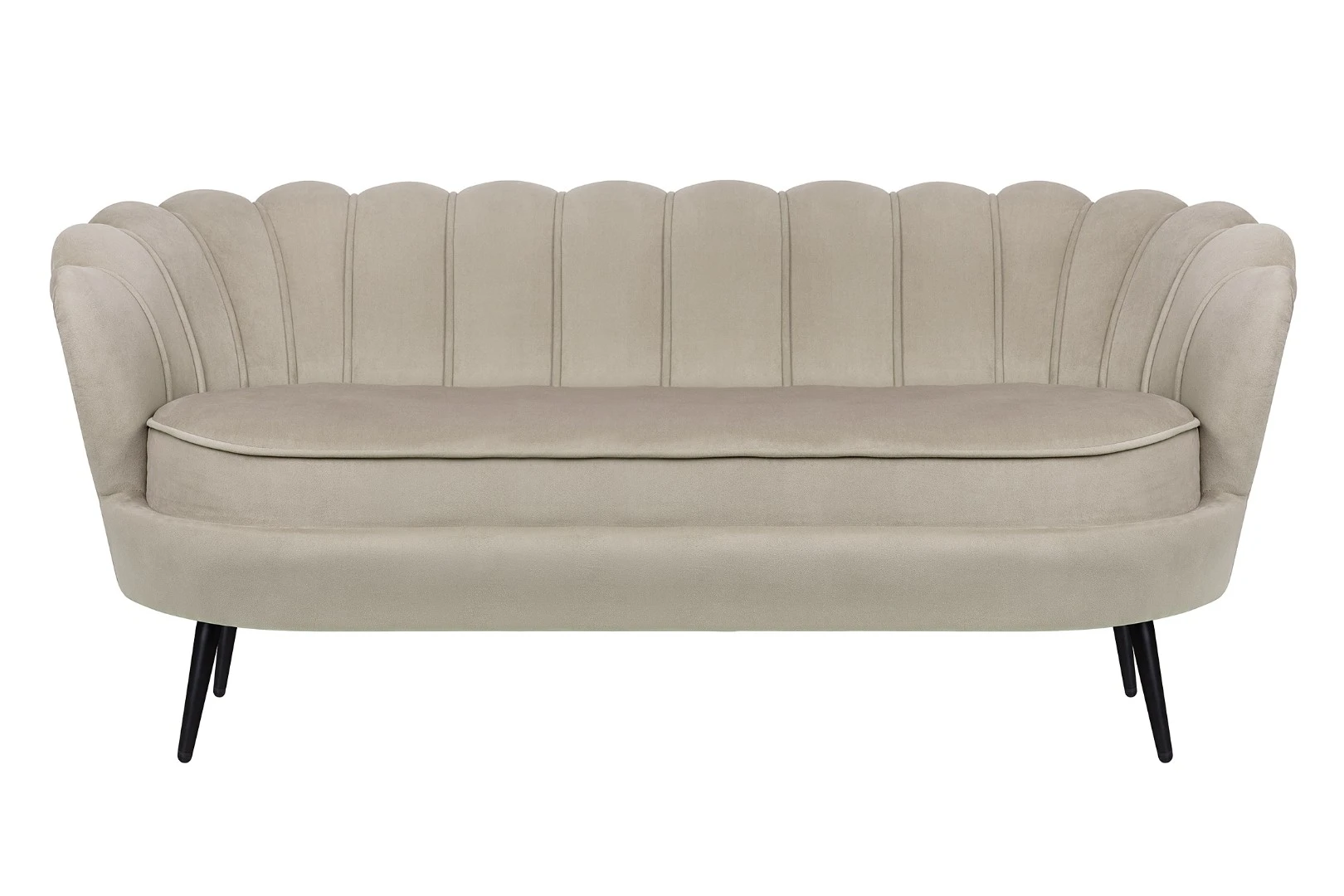 Диван ракушка для гостиниц Pearl Triple Taupe на черных ножках