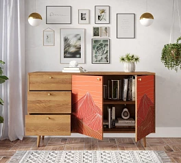 Комод "Berber" с двумя дверками и ящиками 49 принт арт BB05/Print_49 в интернет-магазине