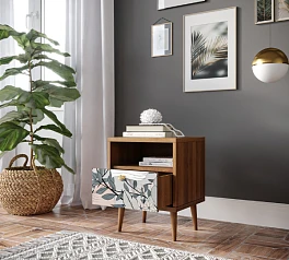 фото Тумбочка "Berber" с одним ящиком 50 принт арт BB06/Print_50, разноцветная