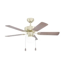 35075 Вентилятор потолочный со светильником CADIZ, 1X40W(Е27), ?1070, сталь, латунь/ стекло, белый