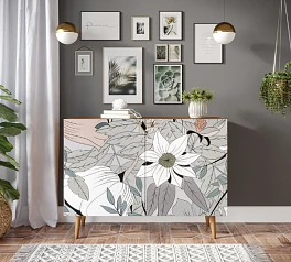 красивый Комод с принтом 50 "Berber" две дверки арт BB04/Print_50 на заказ