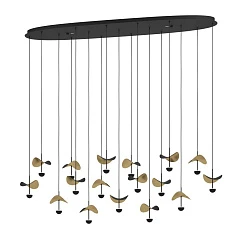 купить 390343 Люстра диммируемая DRACERA, 17X2,3W (LED), 3000K, 4760lm, L1550, B330, H2200, сталь, черный/сталь, черный, золотой в интернет-магазине