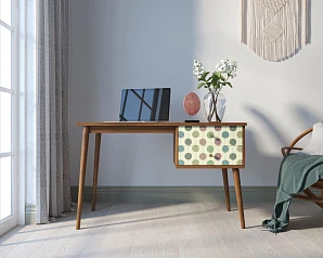 фото Стол рабочий "Berber" принт 24 с одной тумбой арт BB20/Print_24 в интерьере