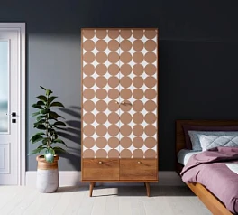 Шкаф двухстворчатый "Berber" принт 17 арт BB16/Print_17 в интерьере