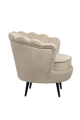 Низкое кресло ракушка Pearl Taupe на черных ножках в интернет-магазине
