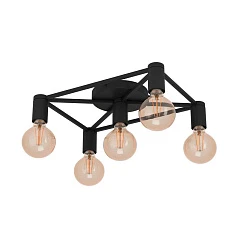 заказать 43721 Потолочный светильник SPEKE, 5Х40W, E27, L415, B310, H105, сталь, черный