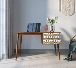 заказать Стол рабочий "Berber" принт 22 с одной тумбой арт BB20/Print_22 в интернет-магазине