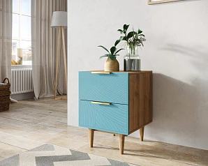 купить Тумбочка с двумя ящиками "Line" LN07/GR1/blue