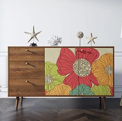 Комод "Berber" с двумя дверками и ящиками 5 принт арт BB05/Print_05 на заказ