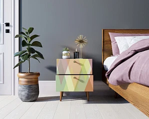 красивые Тумбочка "Berber" с двумя ящиками 16 принт арт BB03/Print_16, разноцветная в интернет-магазине
